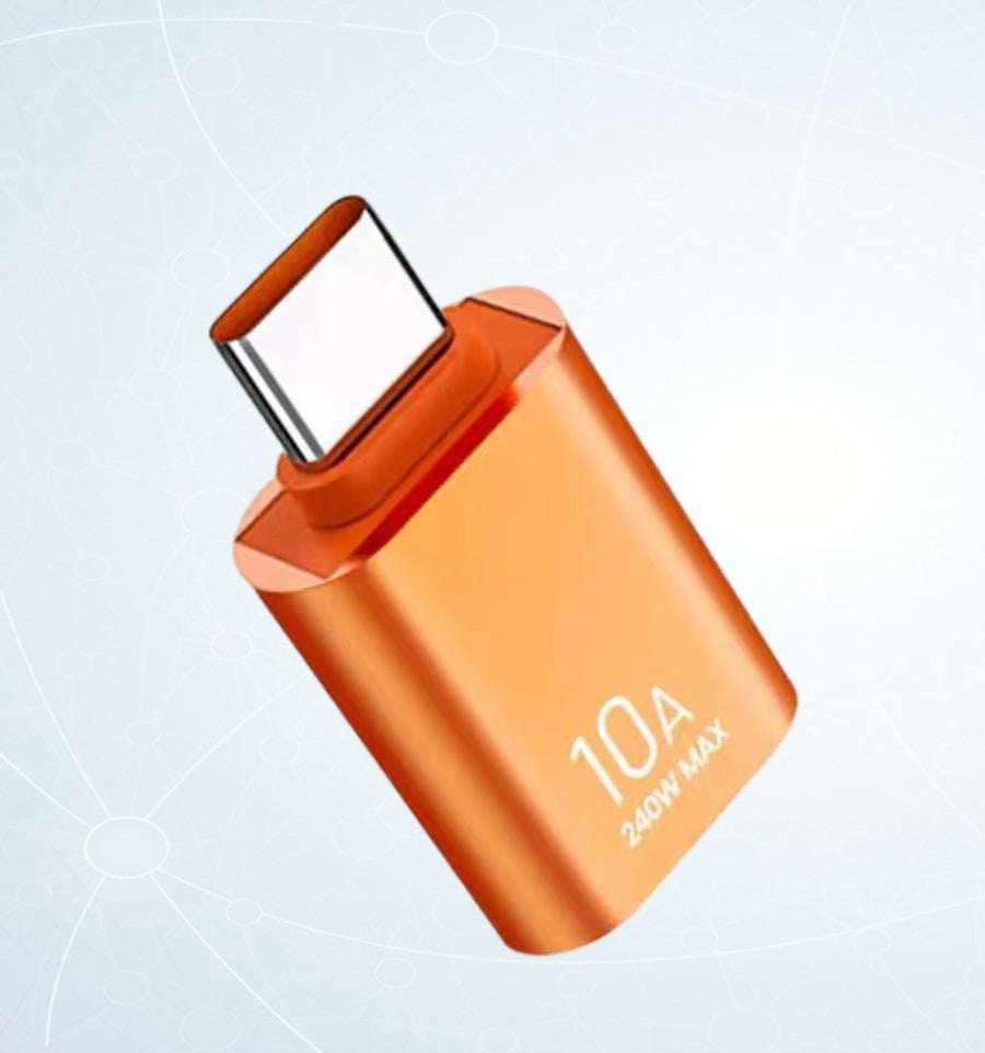 USB Type-A Female to USB Type-C Male Orange 2pcs