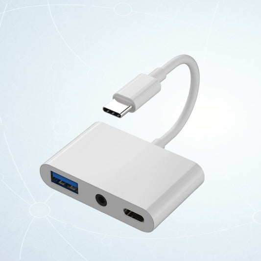 Type-C to USB3.0 Type-A and 3.5mm Audio Port and USB Type-C Charging Port 2pcs