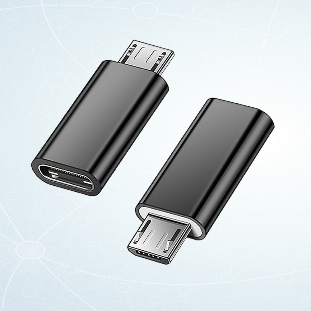 USB Type-C female to Micro USB male Black 2pcs